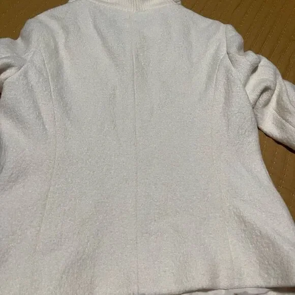 Ann Taylor sweater jacket wool blend size 12 cream white - Picture 6 of 9